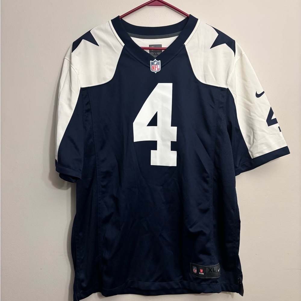 Men's Navy and White Football Jersey